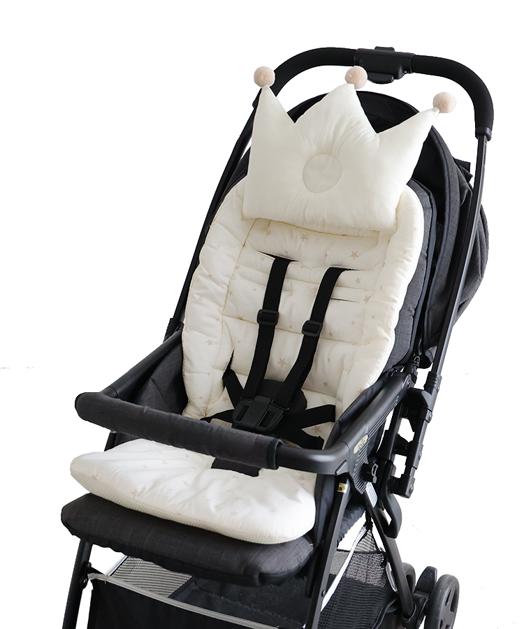 PUPPAPUPO Stroller Seat Liner Jersey Knit 02Olive Pistachio