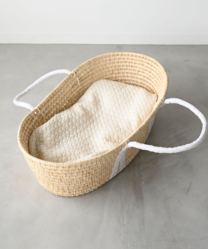 Moses basket + Baby Lounger Pillow (Ibul fabric with Moroccan design)