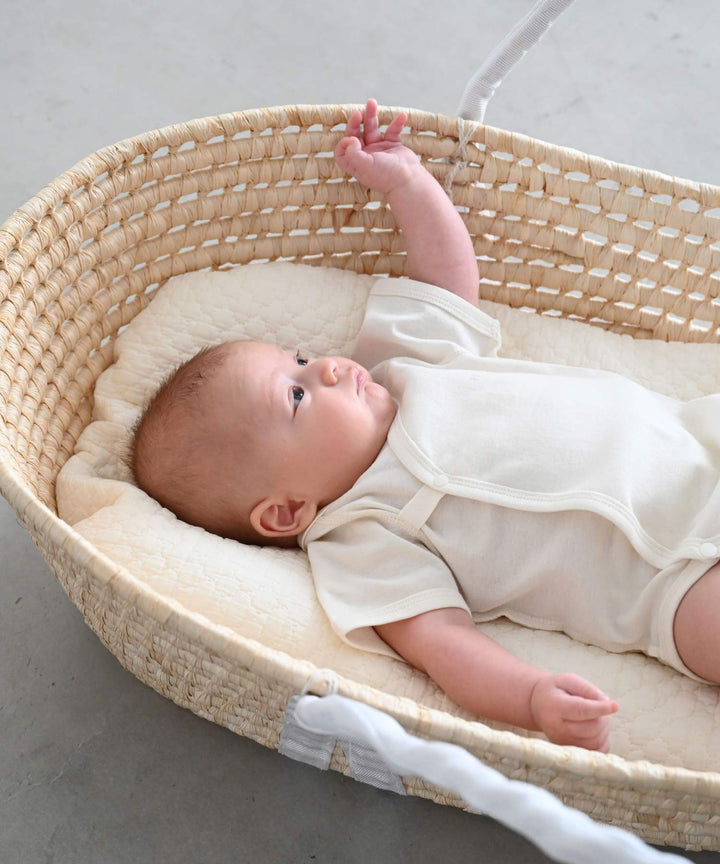 Moses basket + Baby lounger pillow (Ibul fabric with Moroccan design)