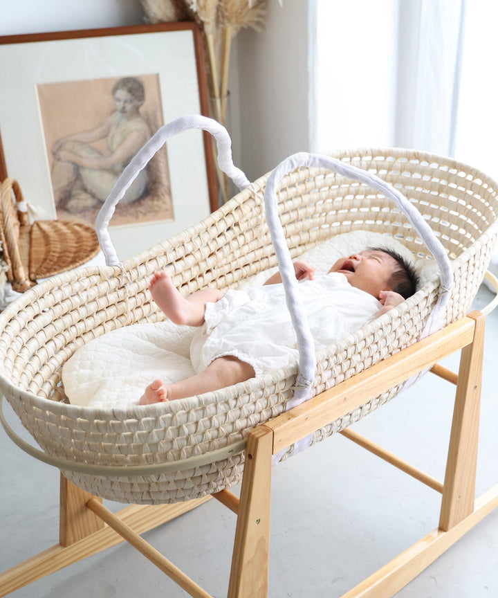 Moses basket + Baby lounger pillow (Ibul fabric with Moroccan design)