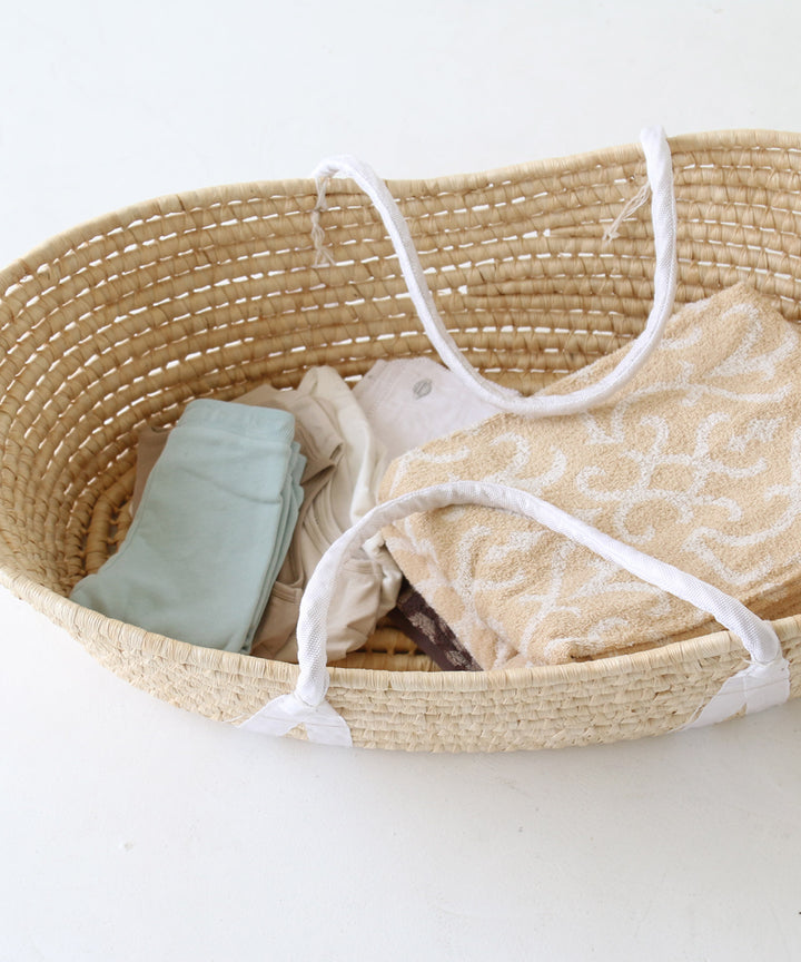 Moses basket + Baby Lounger Pillow (Ibul fabric with Moroccan design)