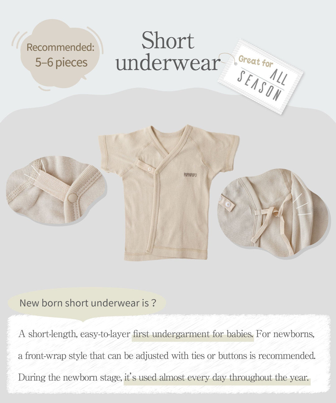 Newborn Underwear 5-Piece Set