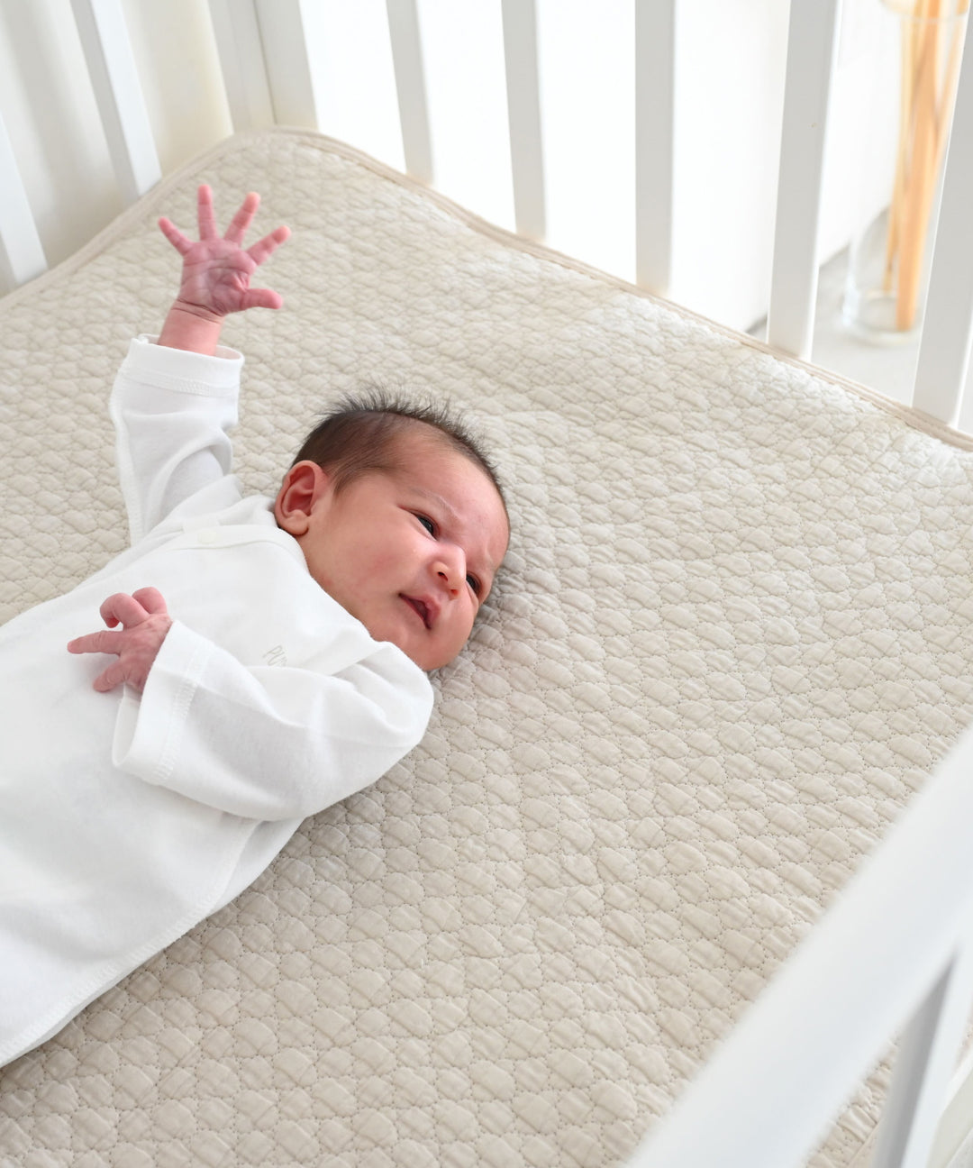 [Waterproof] Sweat-absorbing baby mattress pad [2-in-1] (Ibul fabric with Moroccan design)