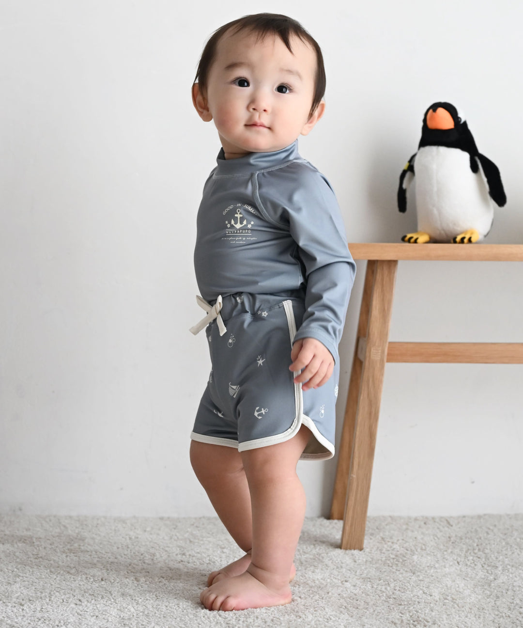 Rash Guard and Surf Shorts Swimsuit Set