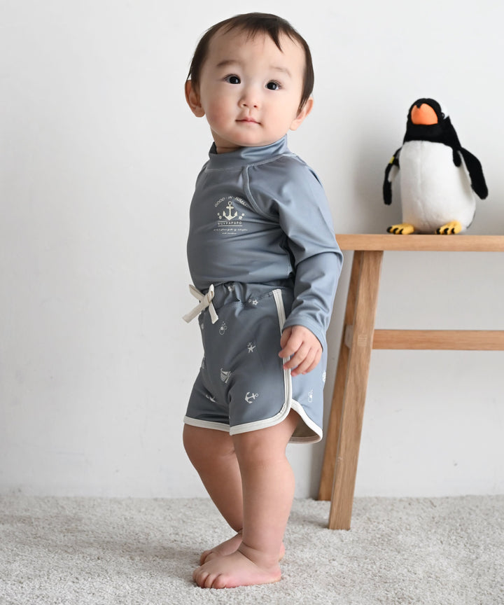 Rash Guard and Surf Shorts Swimsuit Set