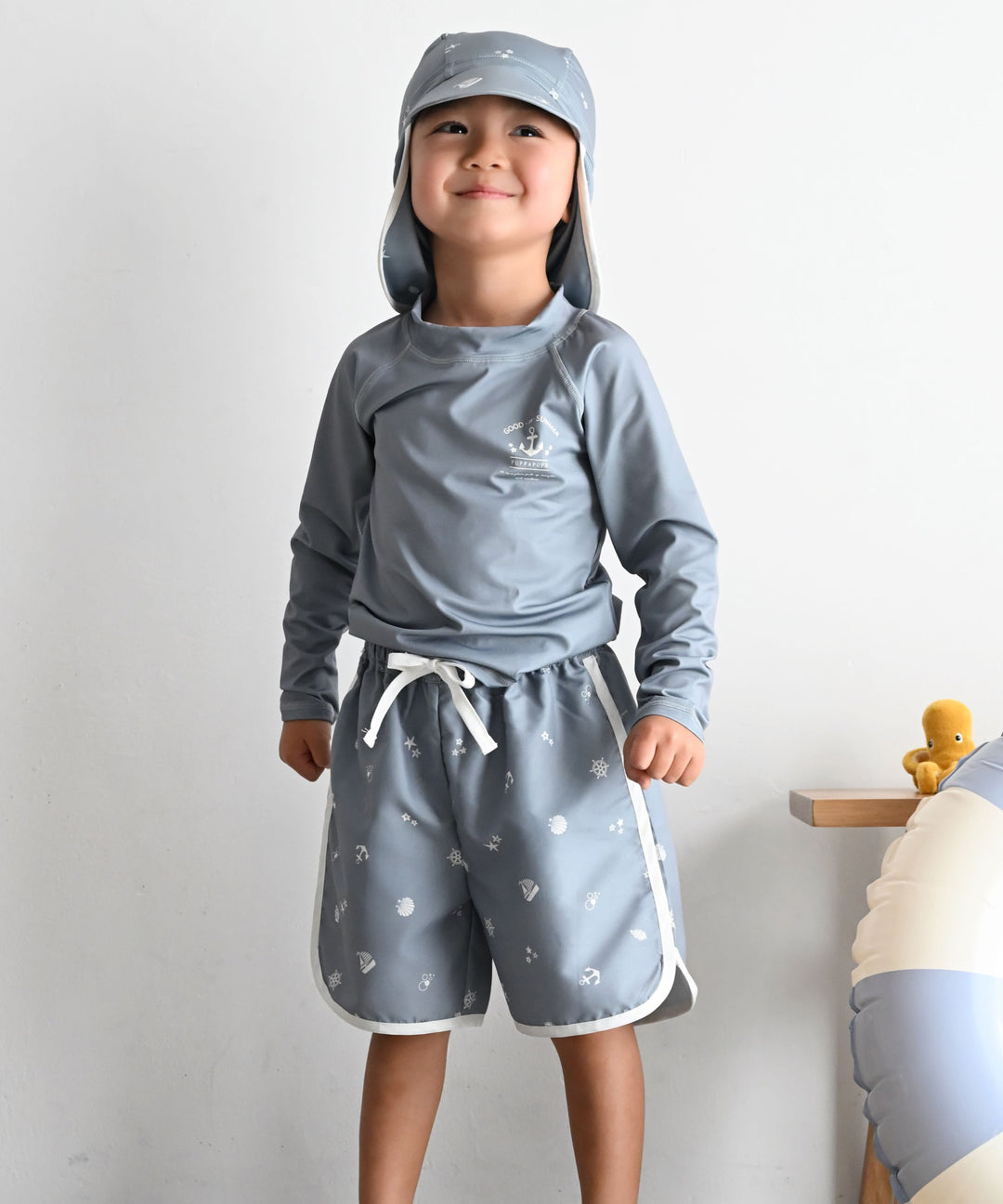 Rash Guard and Surf Shorts Swimsuit Set