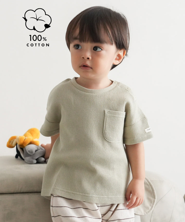 เสื้อยืดวาฟเฟิลแขนสั้น