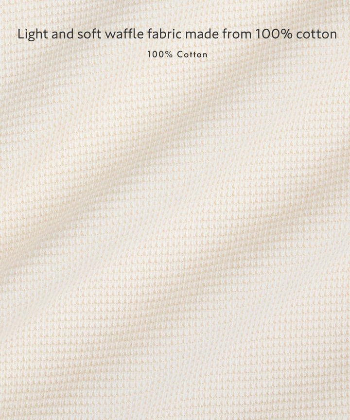 Long-Sleeve Romper with Bonnet (Waffle Knit)