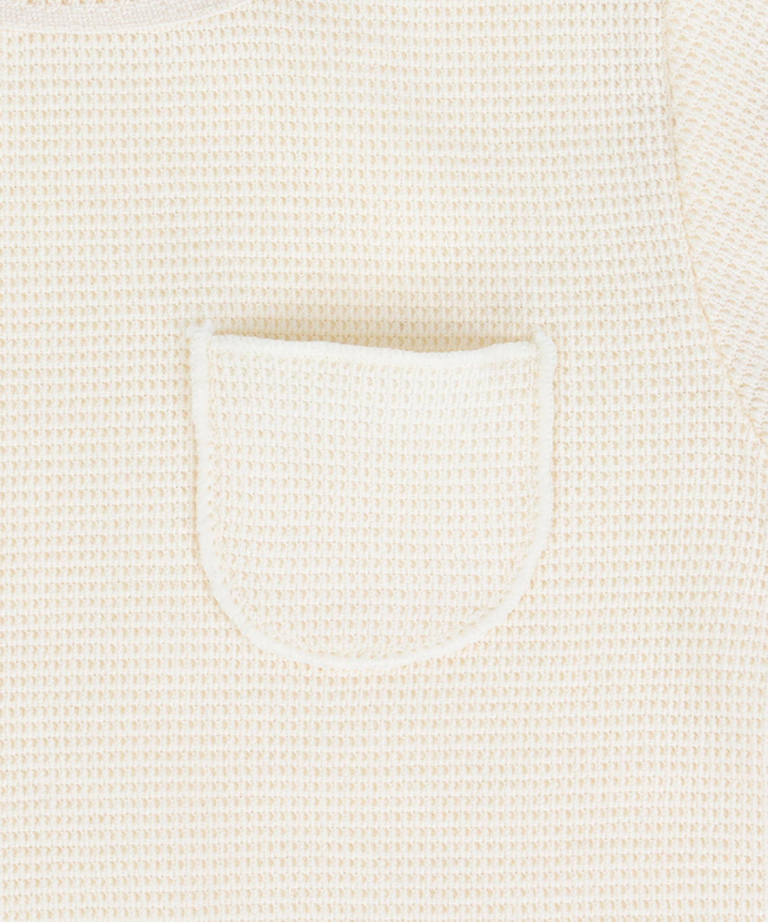 Long-Sleeve Romper with Bonnet (Waffle Knit)