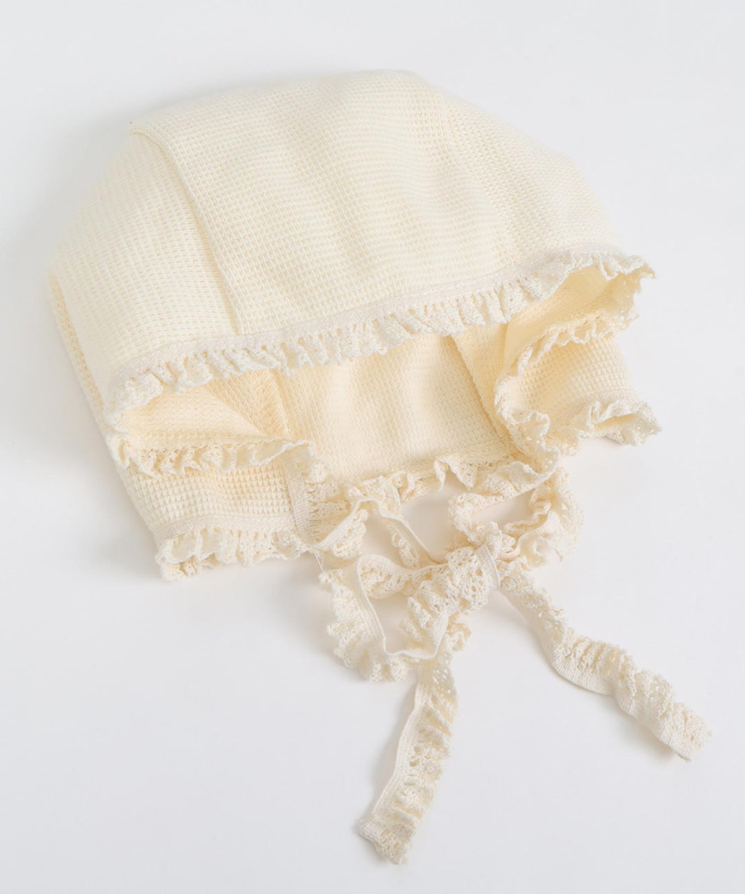Long-Sleeve Romper with Bonnet (Waffle Knit)
