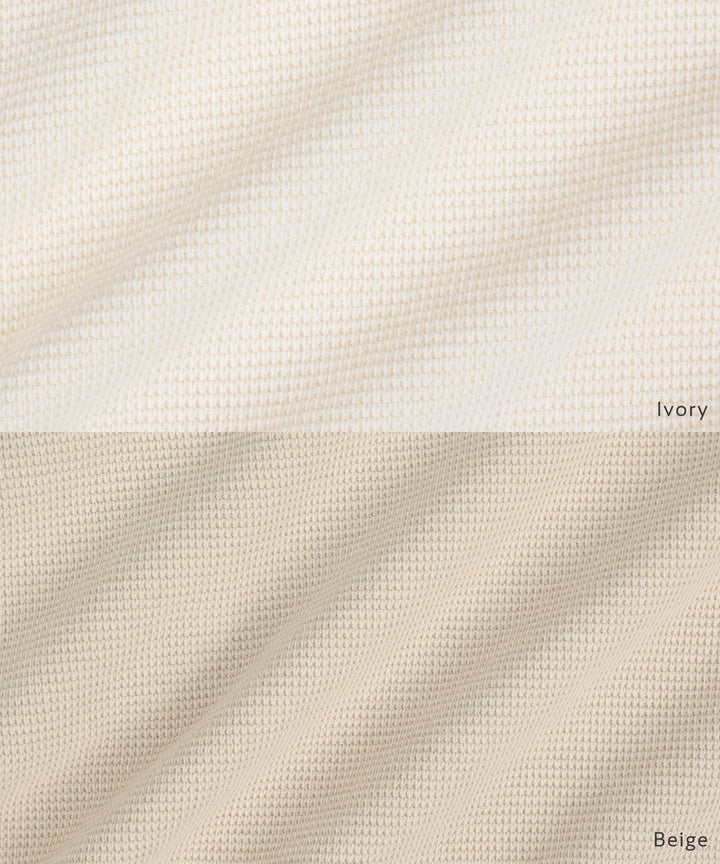 Long-Sleeve Romper with Bonnet (Waffle Knit)