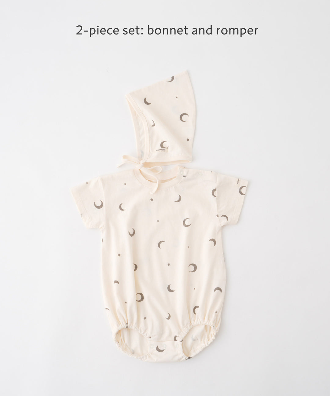 Short-Sleeve Romper with Bonnet