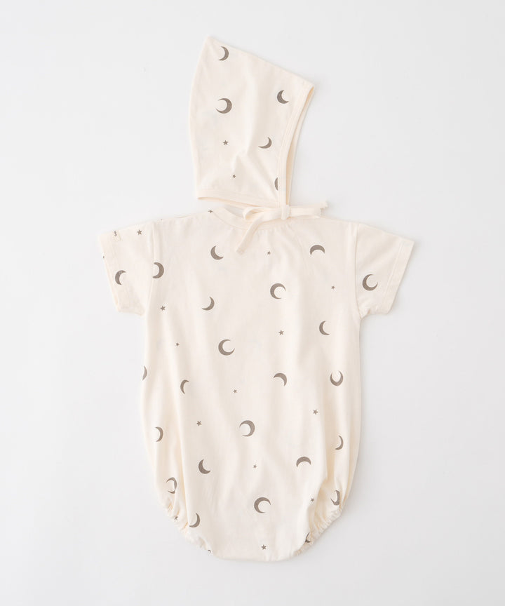 Short-Sleeve Romper with Bonnet