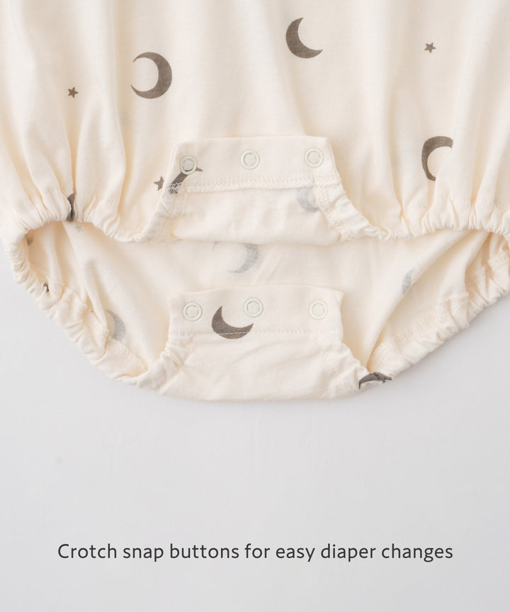 Short-Sleeve Romper with Bonnet