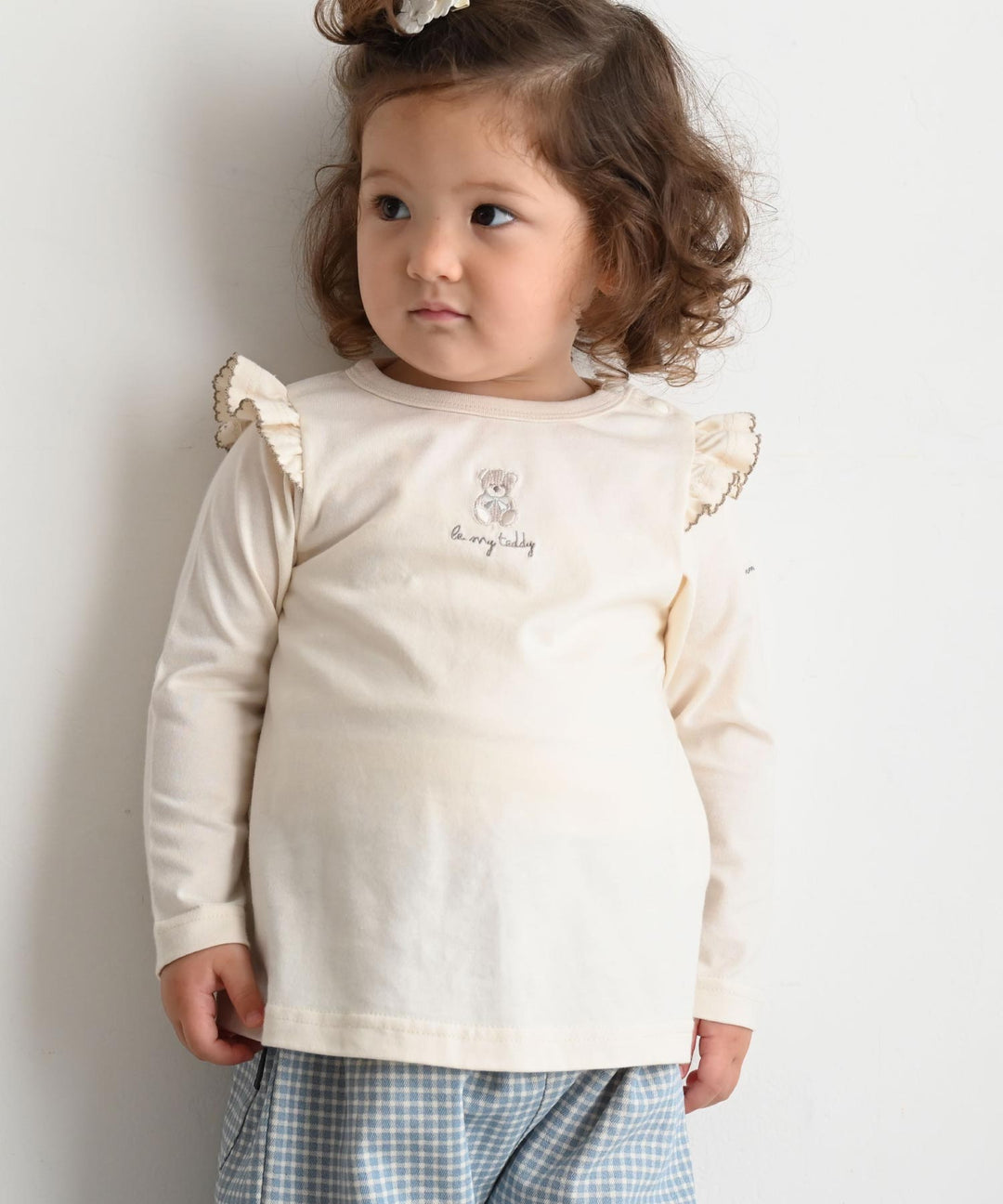 【AW】Long Sleeve T-shirt with Shoulder Frills