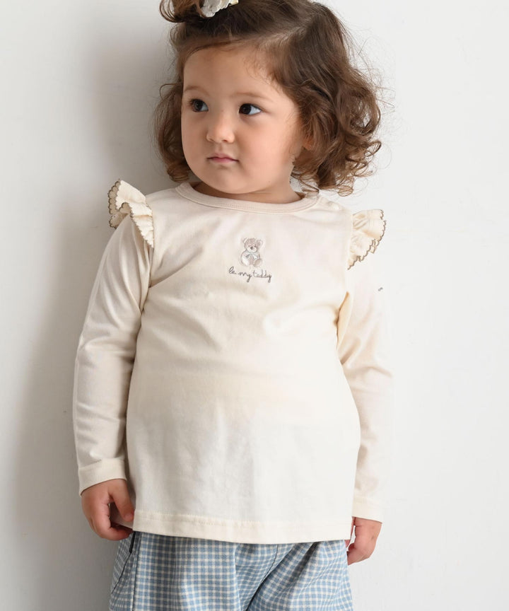 【AW】Long Sleeve T-shirt with Shoulder Frills