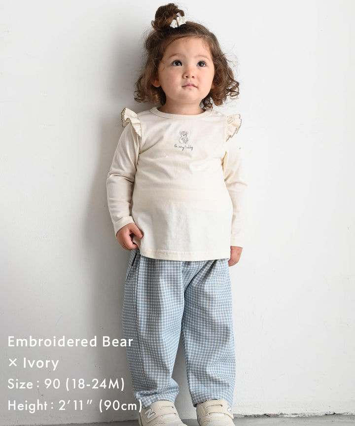 【AW】Long Sleeve T-shirt with Shoulder Frills