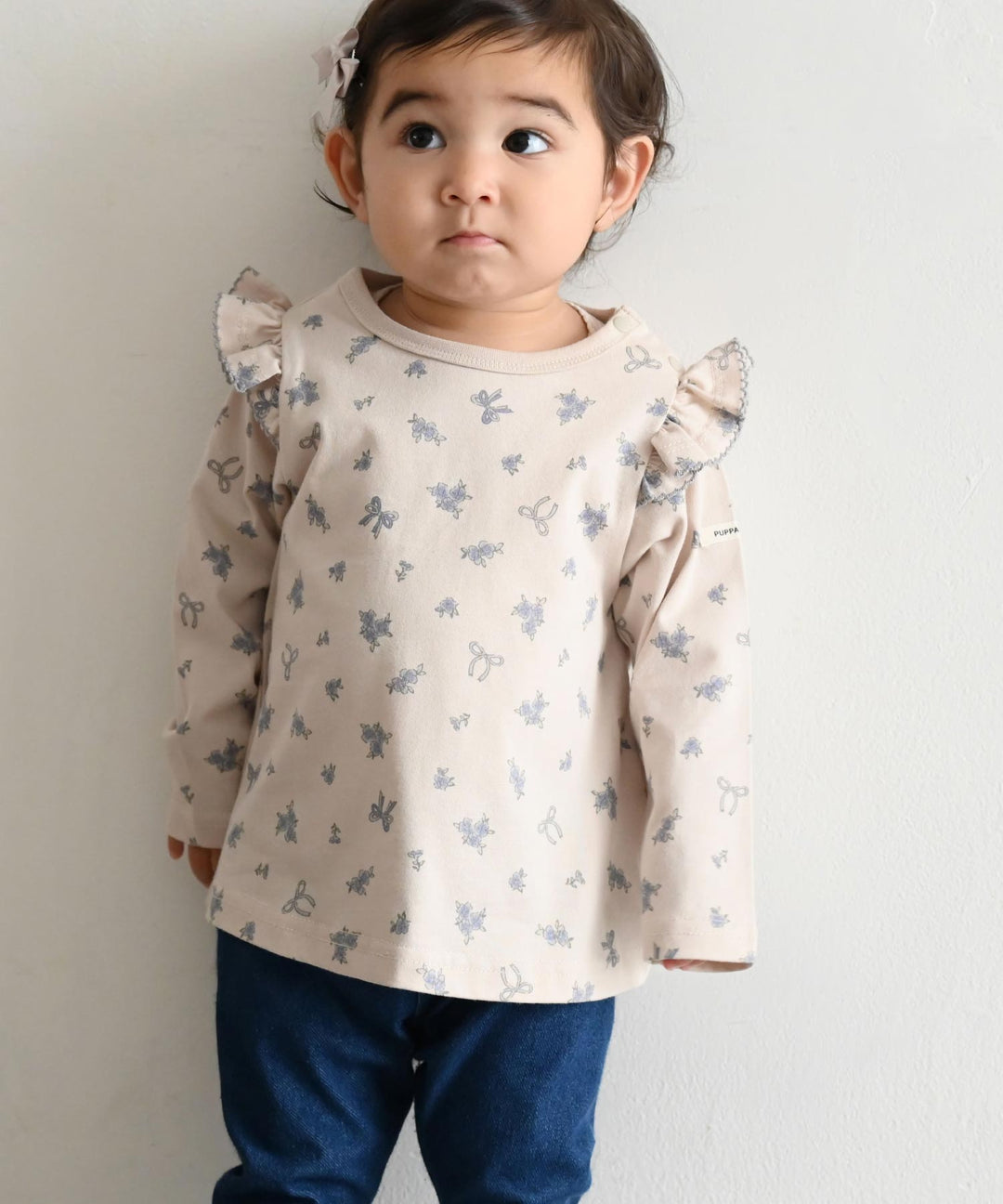 【AW】Long Sleeve T-shirt with Shoulder Frills