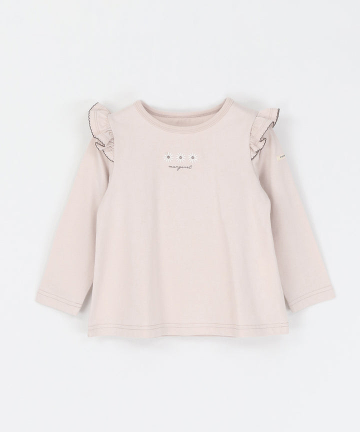 Long Sleeve T-shirt with Shoulder Frills