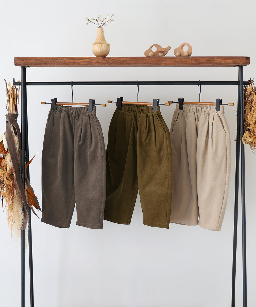 Pleated Corduroy Pants