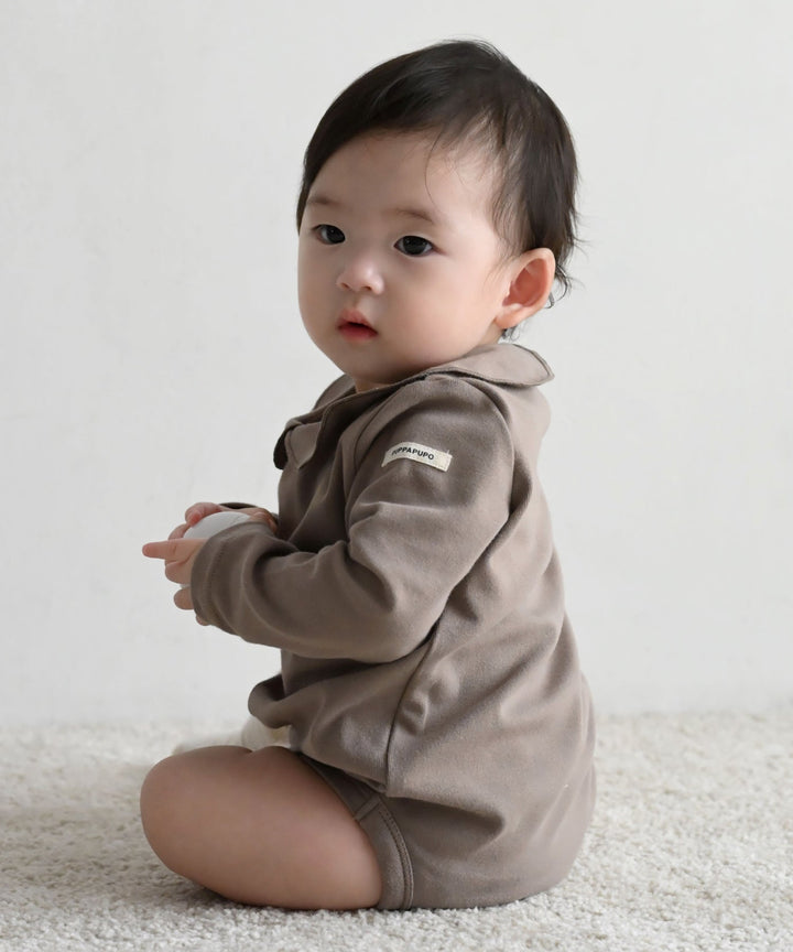 Long Sleeve Round Collar Romper