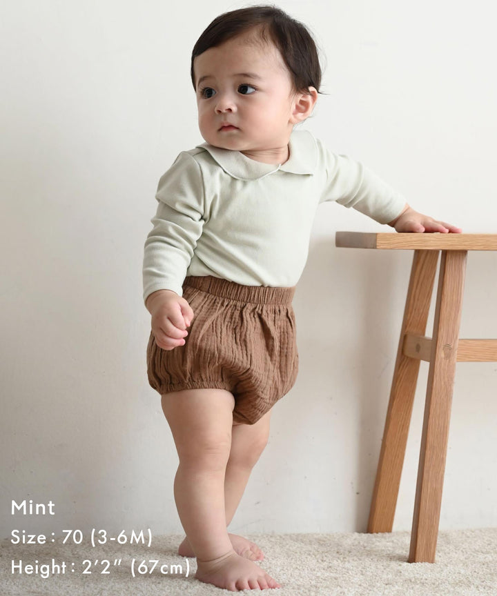 Long Sleeve Round Collar Romper