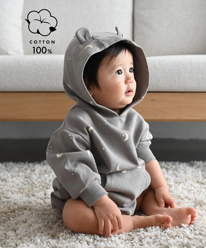 Long-Sleeve Romper with Bear Ears