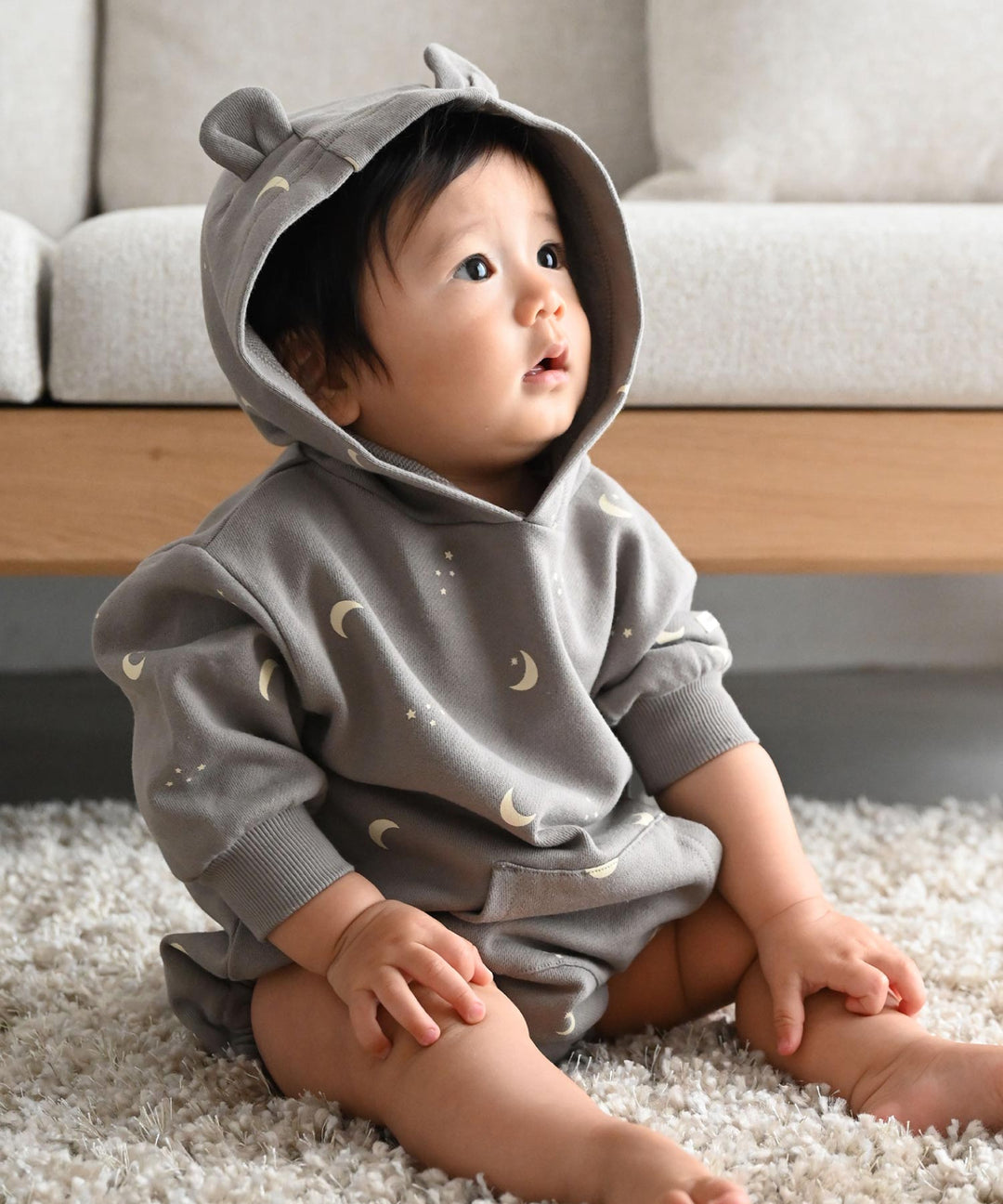 Long-Sleeve Romper with Bear Ears