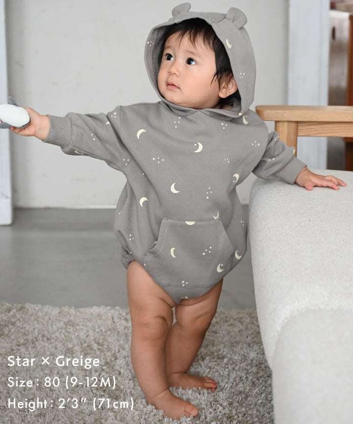 Long-Sleeve Romper with Bear Ears