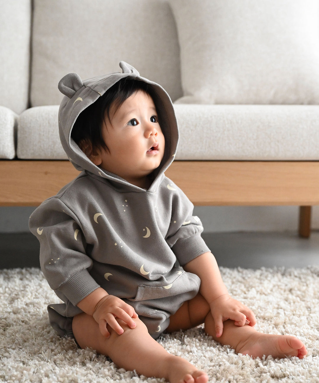 Long Sleeve Romper with Bear Ears