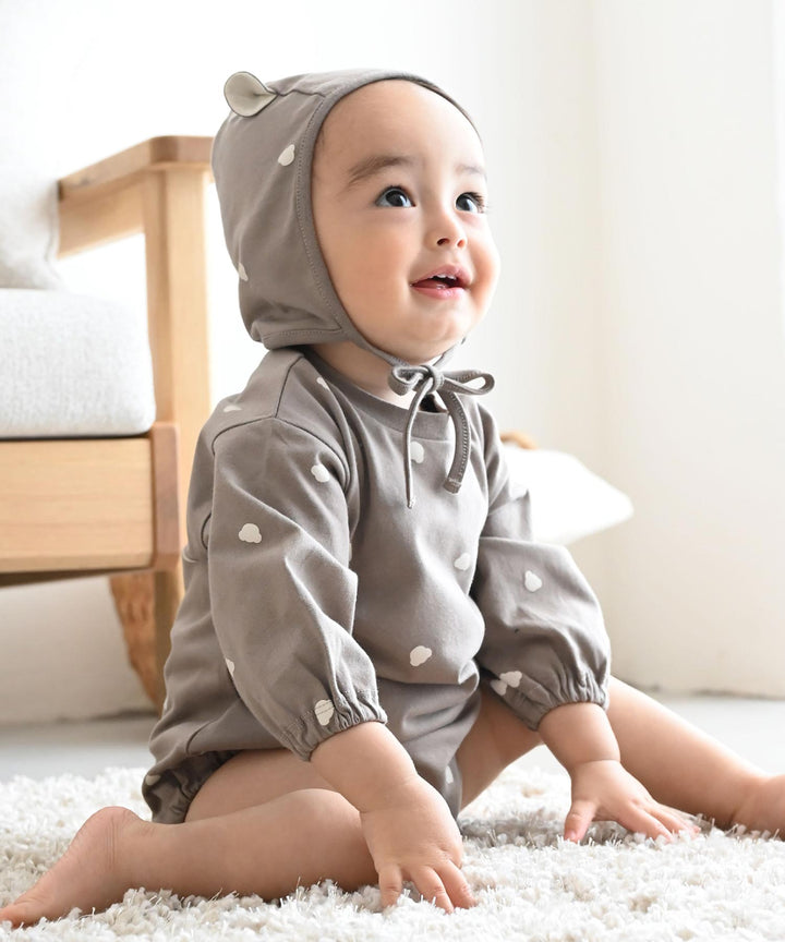 Long-Sleeve Romper with Bonnet