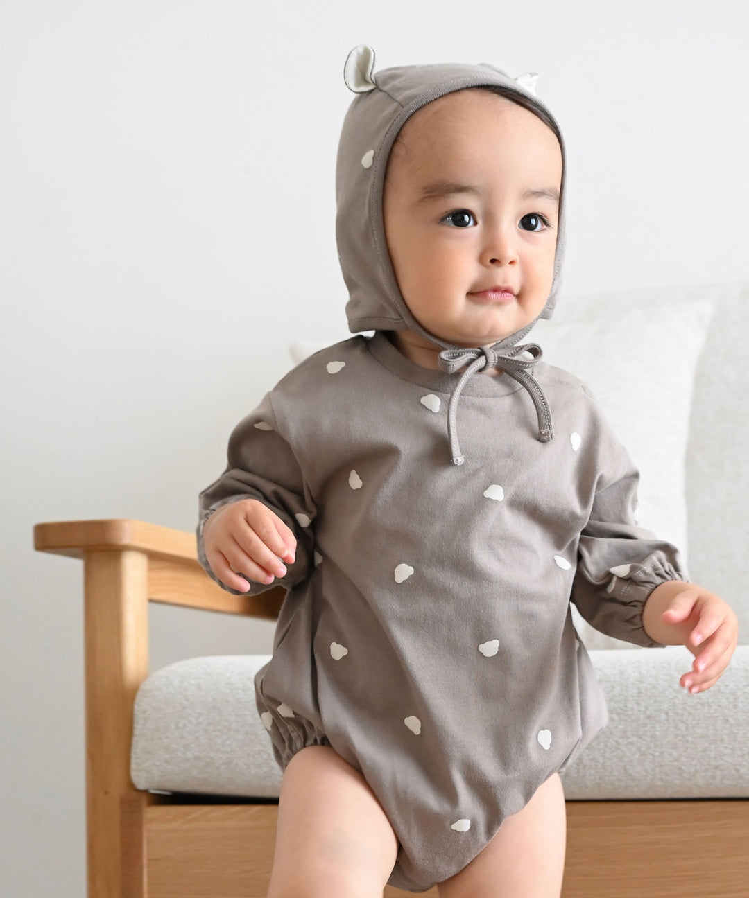 Long Sleeve Romper with Bonnet