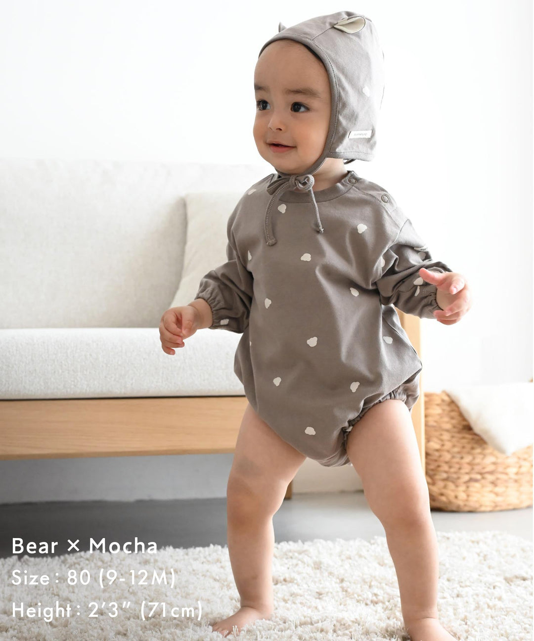 Long-Sleeve Romper with Bonnet