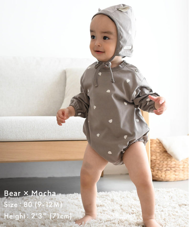 Long-Sleeve Romper with Bonnet