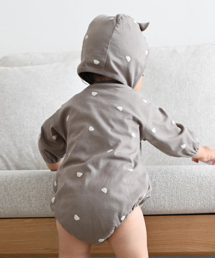 Long-Sleeve Romper with Bonnet