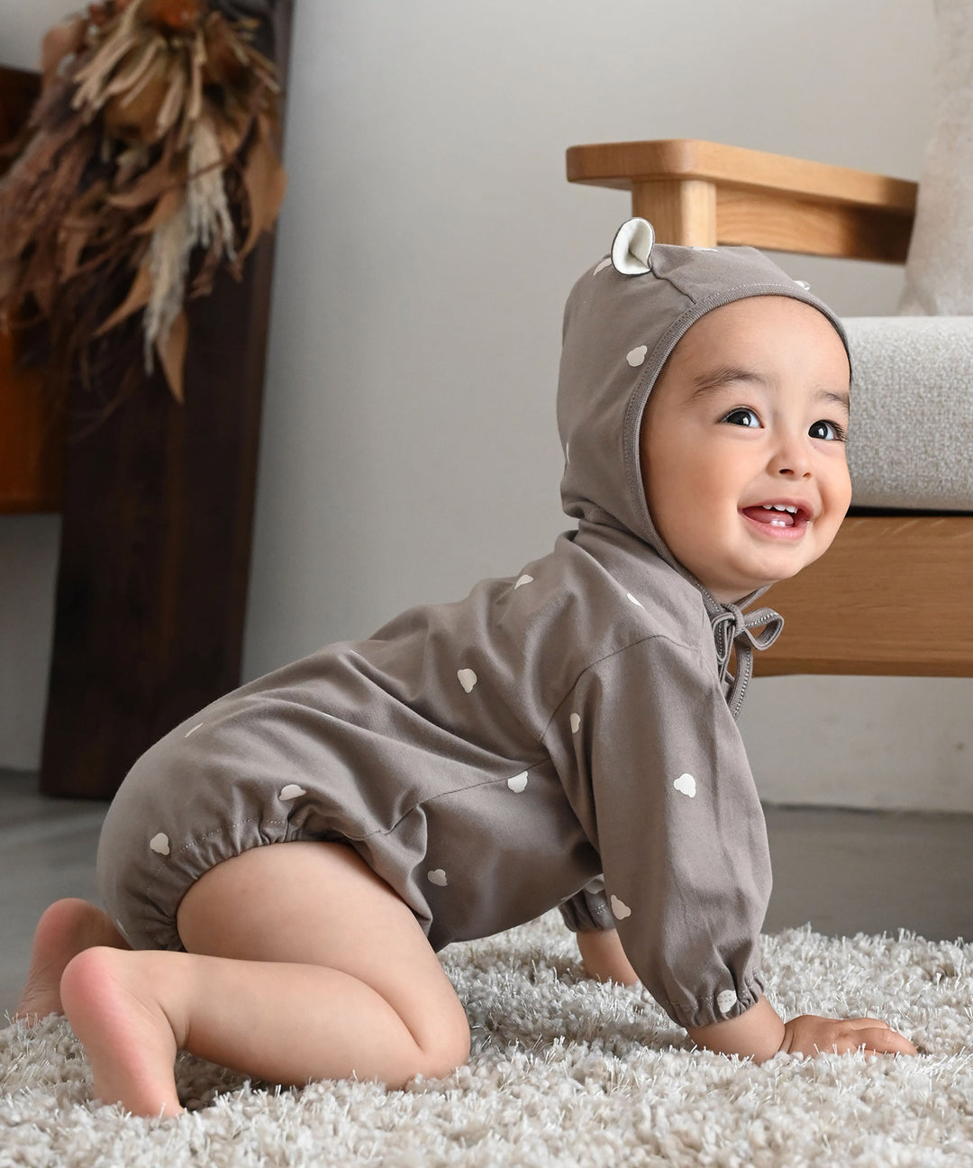 Long Sleeve Romper with Bonnet