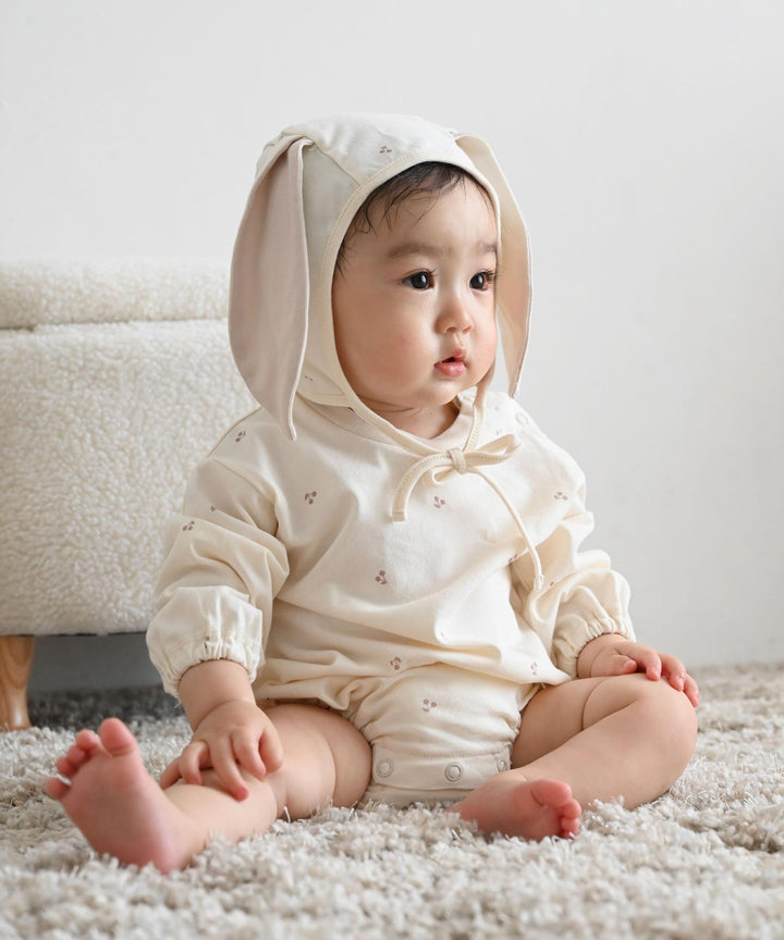 Long-Sleeve Romper with Bonnet