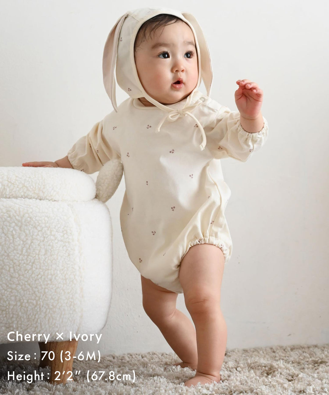Long-Sleeve Romper with Bonnet