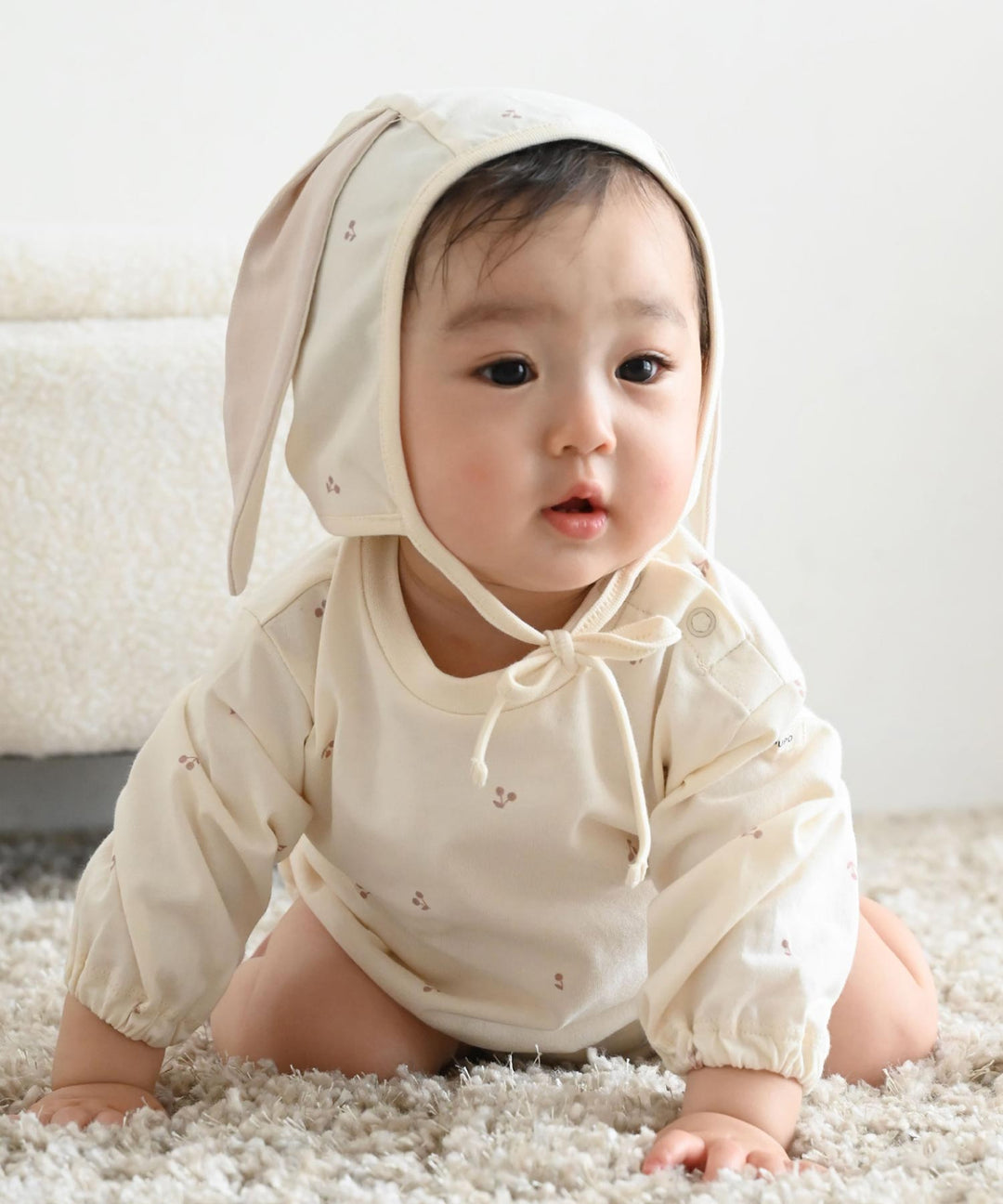 Long-Sleeve Romper with Bonnet