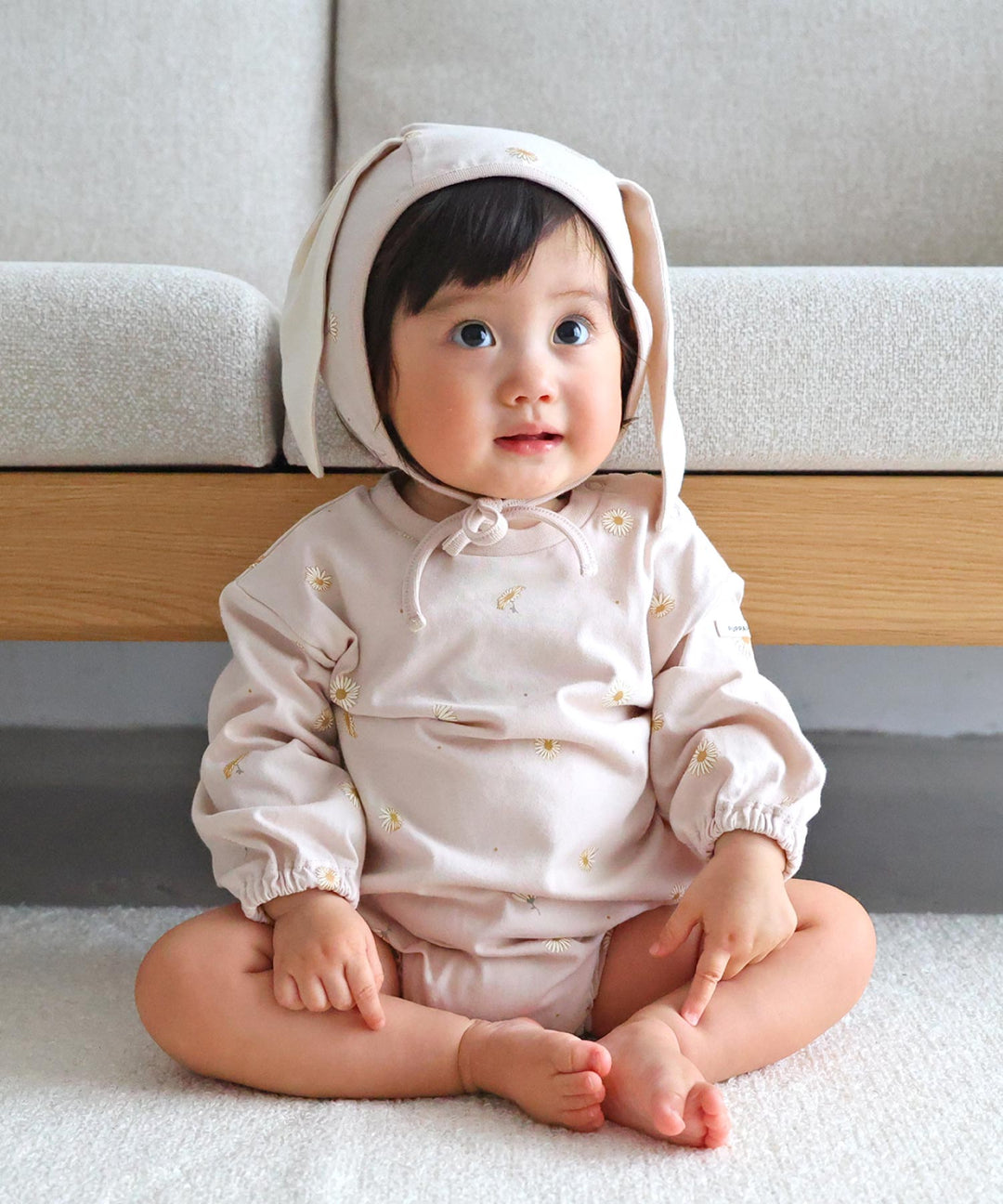 Long-Sleeve Romper with Bonnet