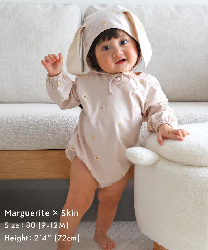 Long-Sleeve Romper with Bonnet