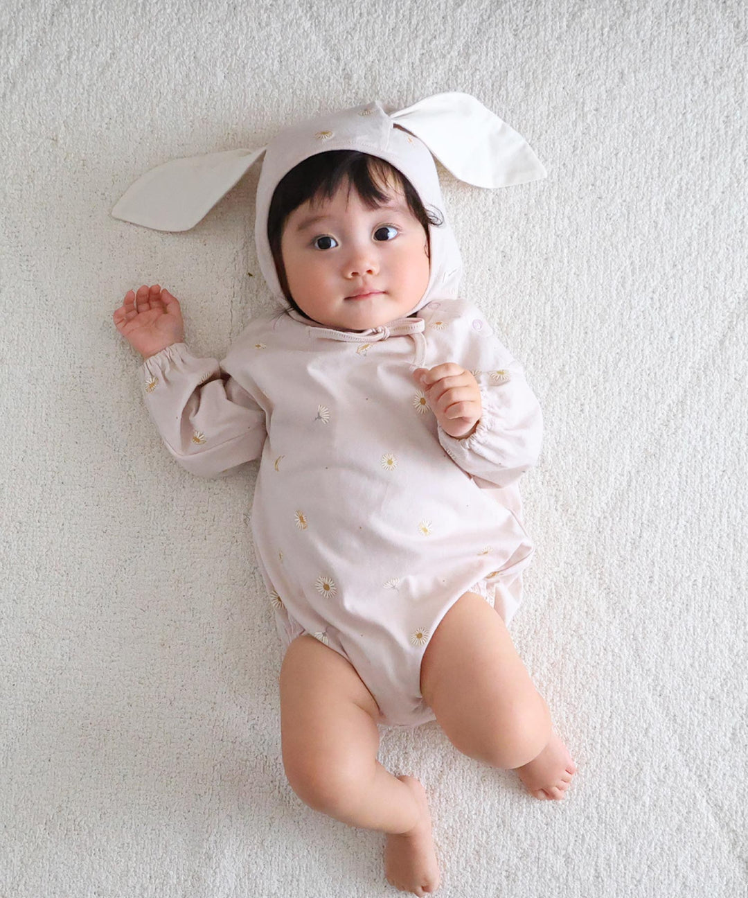 Long-Sleeve Romper with Bonnet