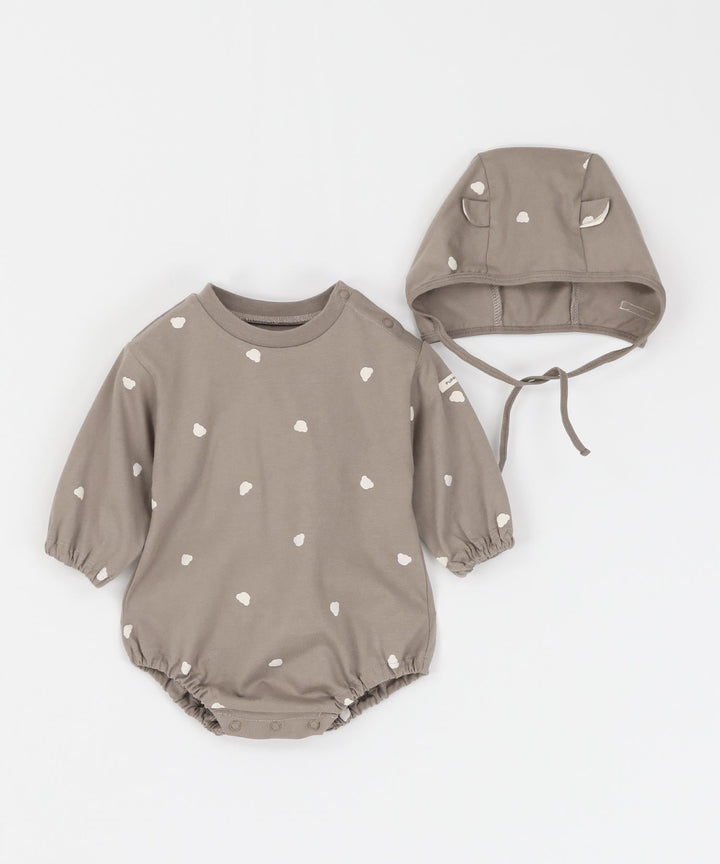 Long-Sleeve Romper with Bonnet