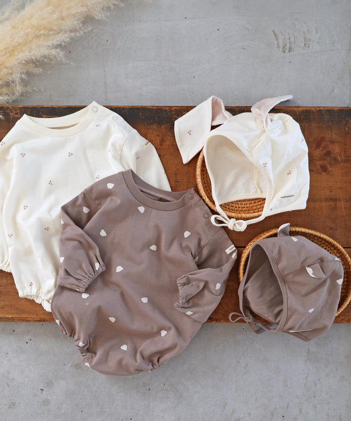 Long-Sleeve Romper with Bonnet