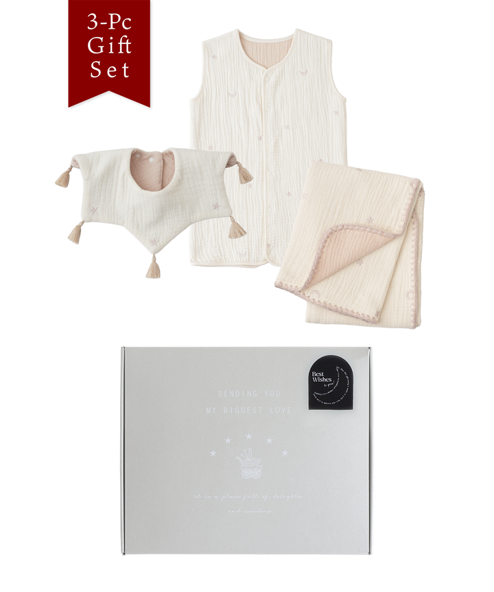 Baby shower gift 6-ply gauze 3-piece set