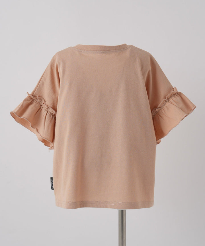 Short-Sleeve T-Shirt with Frill Sleeves