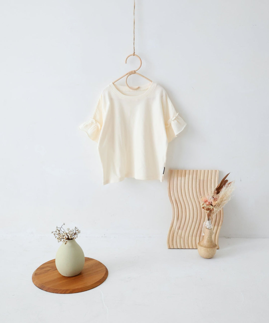 Short-Sleeve T-Shirt with Frill Sleeves