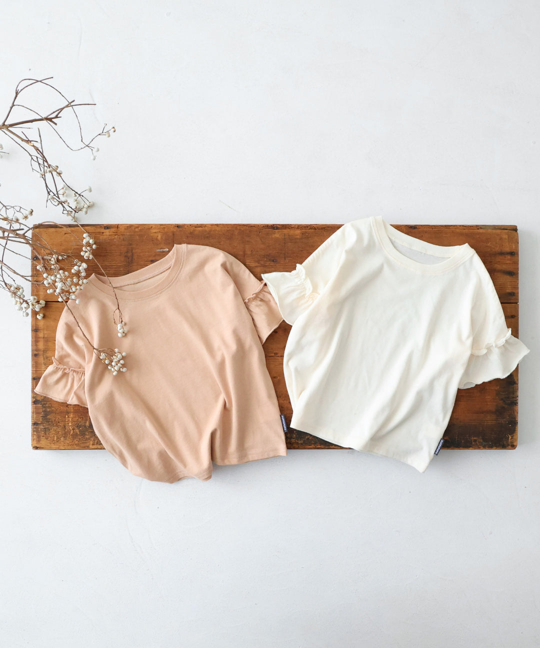 Short-Sleeve T-Shirt with Frill Sleeves