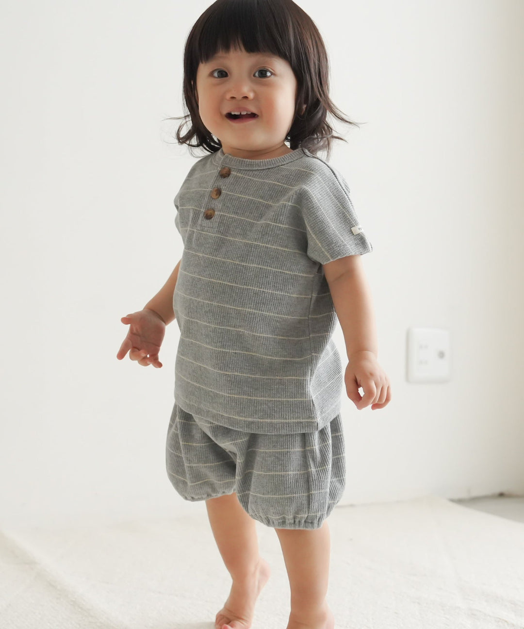 Short-Sleeve Waffle T-Shirt and Waffle Shorts 2-piece Set