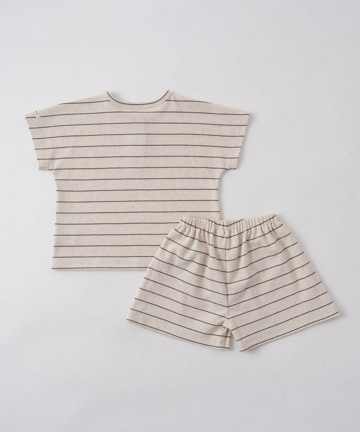 Short-Sleeve Waffle T-Shirt and Waffle Shorts 2-piece Set